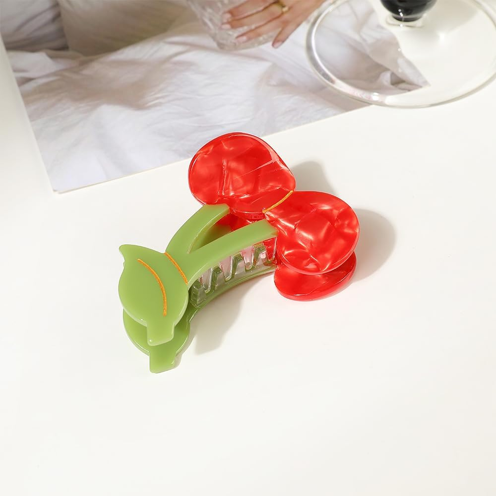Cherry Hair Clip - Red Claw Clip Fruit Hair Clips,Cherry Hair Clips for Mother'S Day, Graduation Ceremony, Birthday Parties, Valentine'S Day image number 3