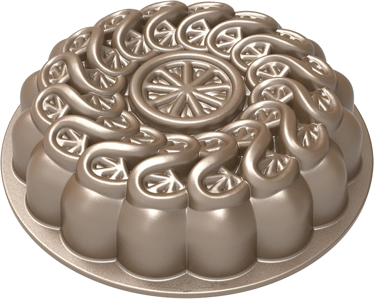 Nordic Ware Citrus Twist Pan, 8-Cup Capacity, Toffee