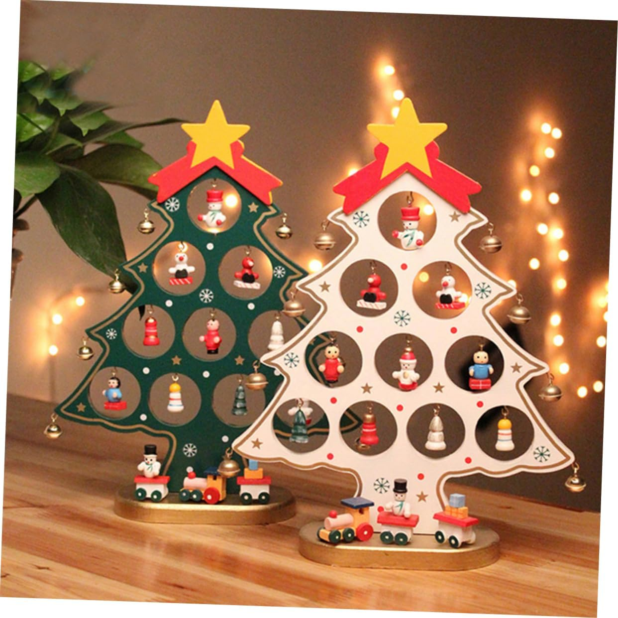 DIY Cartoon Wooden Christmas Tree Desktop Christmas Tree Decor Christmas Ornament