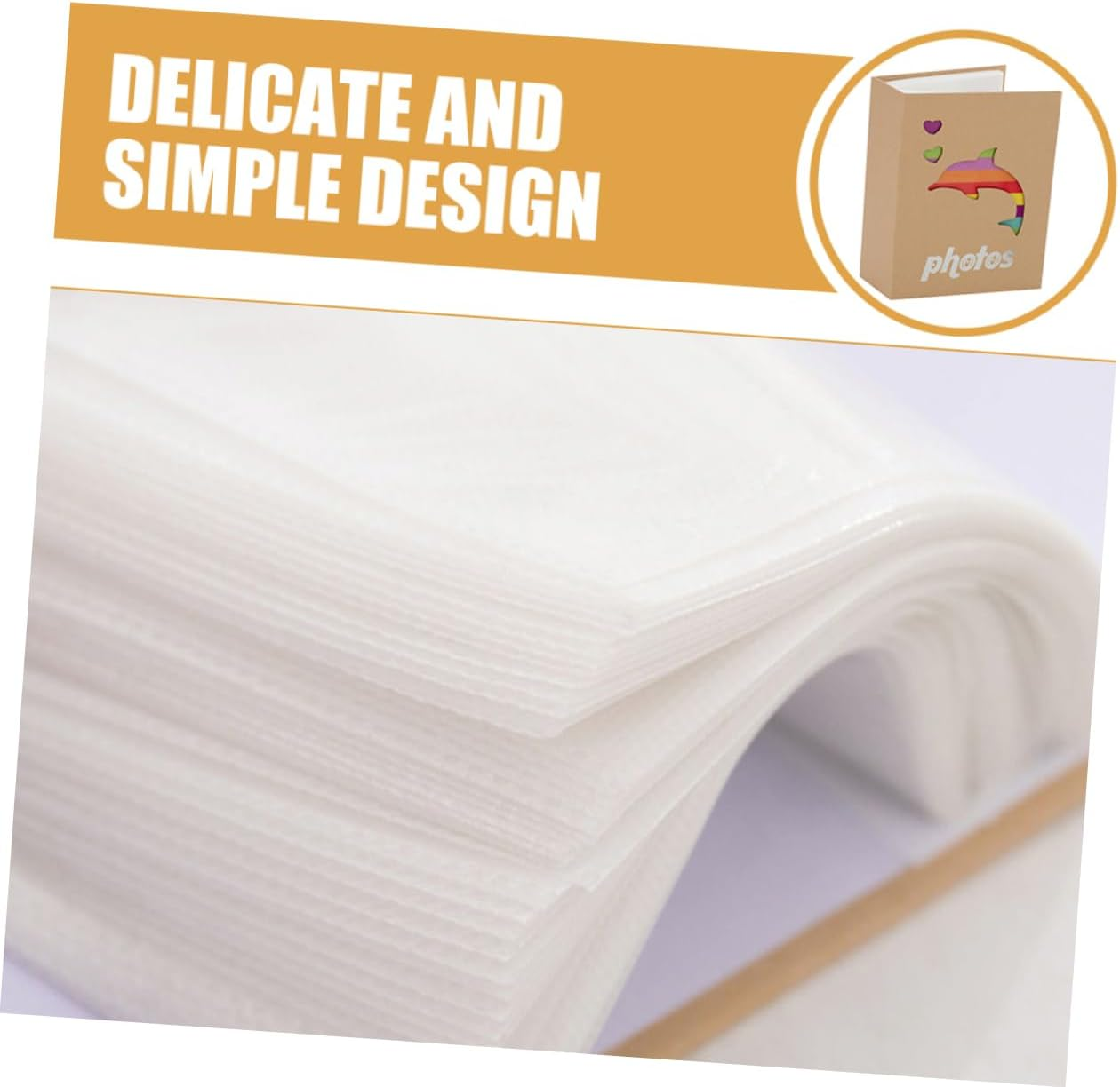 Baby Photo Album 5X7 Inches 200 Pages Colored Kraft Paper Adorable Design for Children and Baby Picture Storage - As Shown image number 3