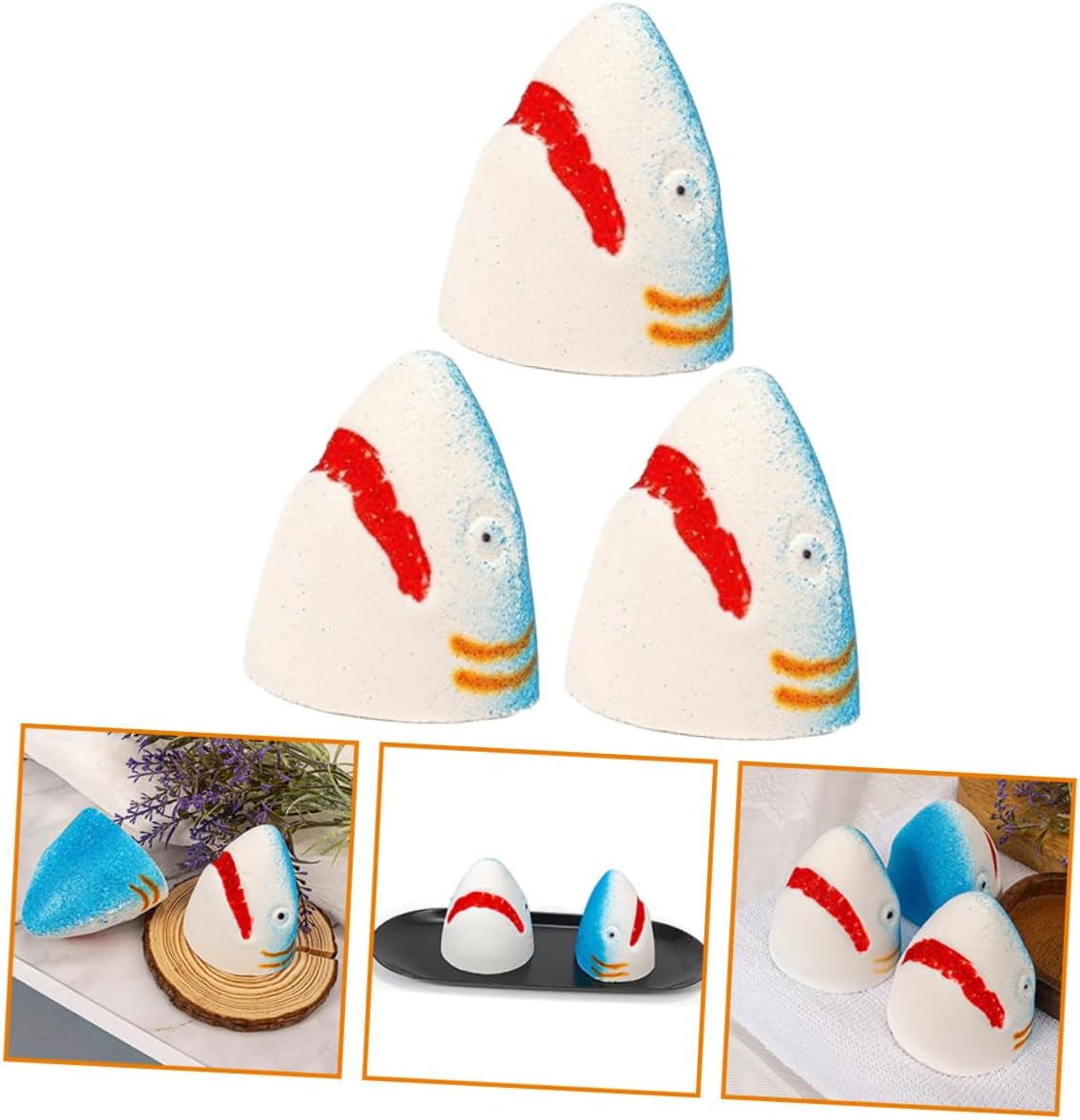 Gogogmee 3Pcs Natural Bathing Salt Bomb Shark Bubble Bath Bomb Skin-Friendly Sea Salt Fragrance Bath for Ages for Family Friends image number 3