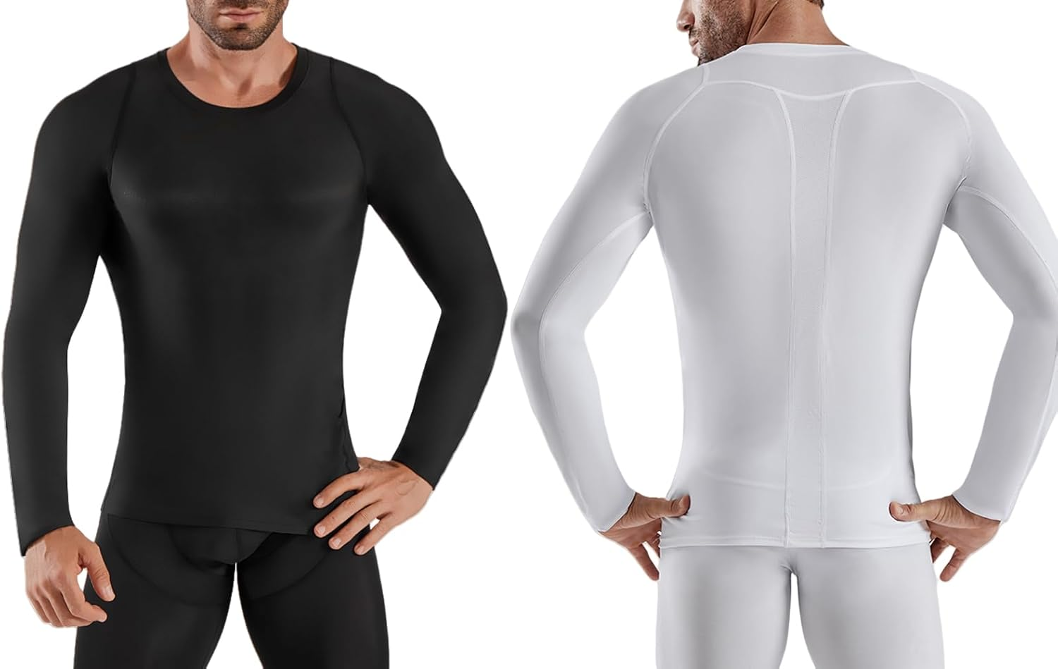 Smatstyle Compression Shirt Men'S Athletic Functional Shirt Long Sleeve Quick-Drying Compression Sports Shirt Breathable Running Shirt for Fitness image number 4