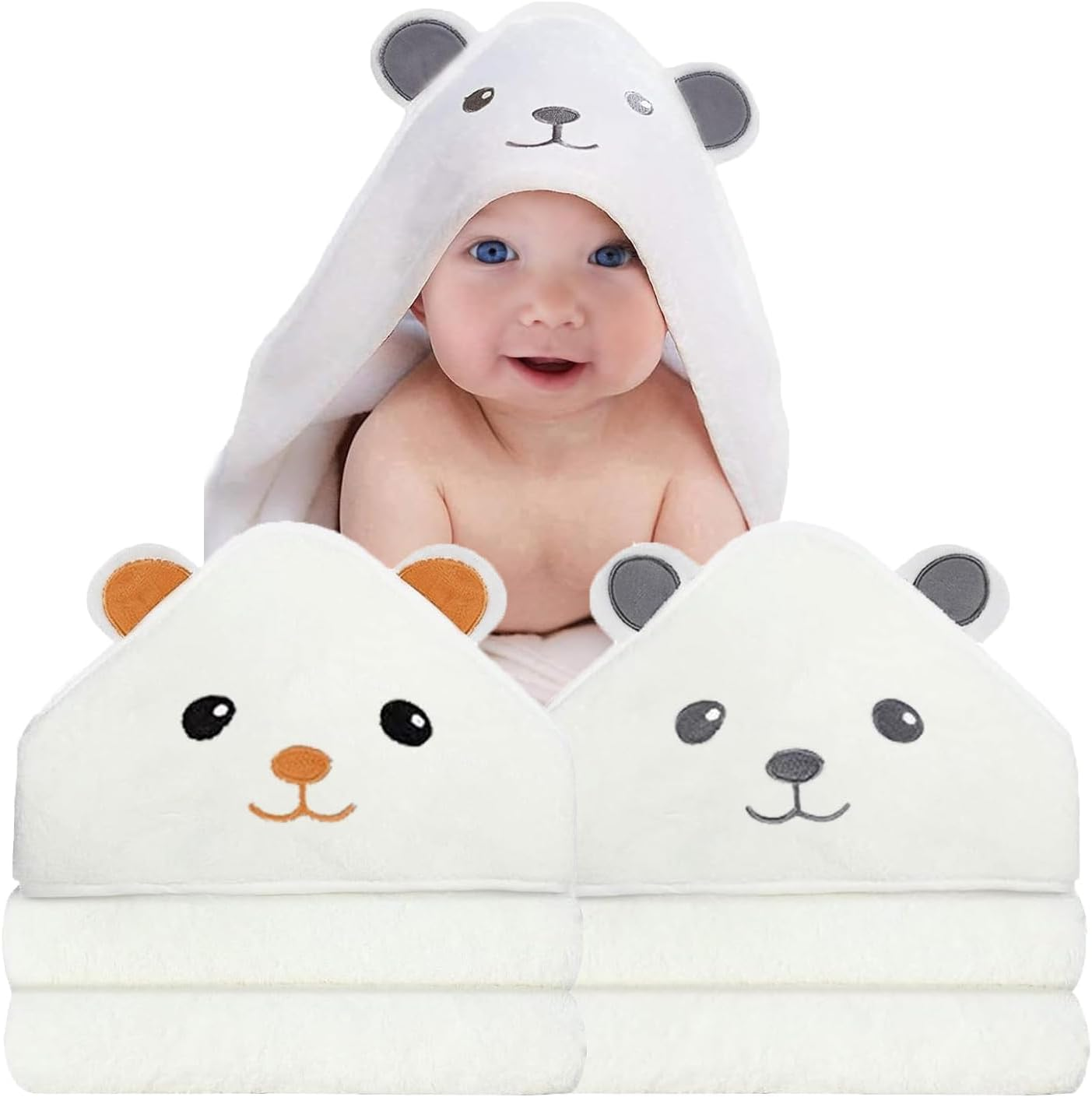 ROXANEPIG 2 Pack Hooded Baby Towel - Premium Soft Bath Towel for Babie, Newborn, Infant - Ultra Absorbent, Natural Baby Stuff Towel for Boy and Girl image number 5