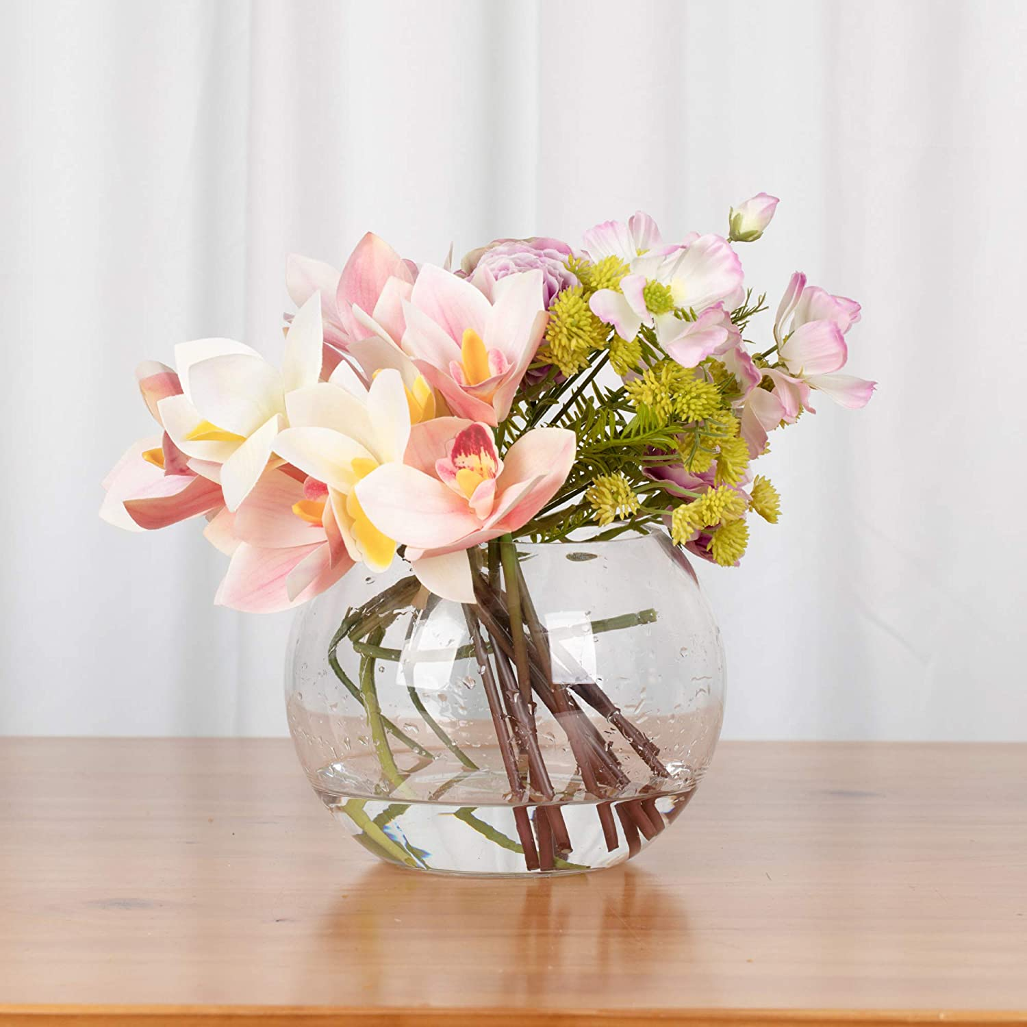 WGV Bowl Glass Vase, Diameter 8", Height 6", Open Width 5", (Multiple Sizes Choices) Clear Bubble Planter Terrarium Fish Bowl for Wedding Event Home Decor, 1 Piece (VBW0008A) - 6"D 1 Piece image number 6