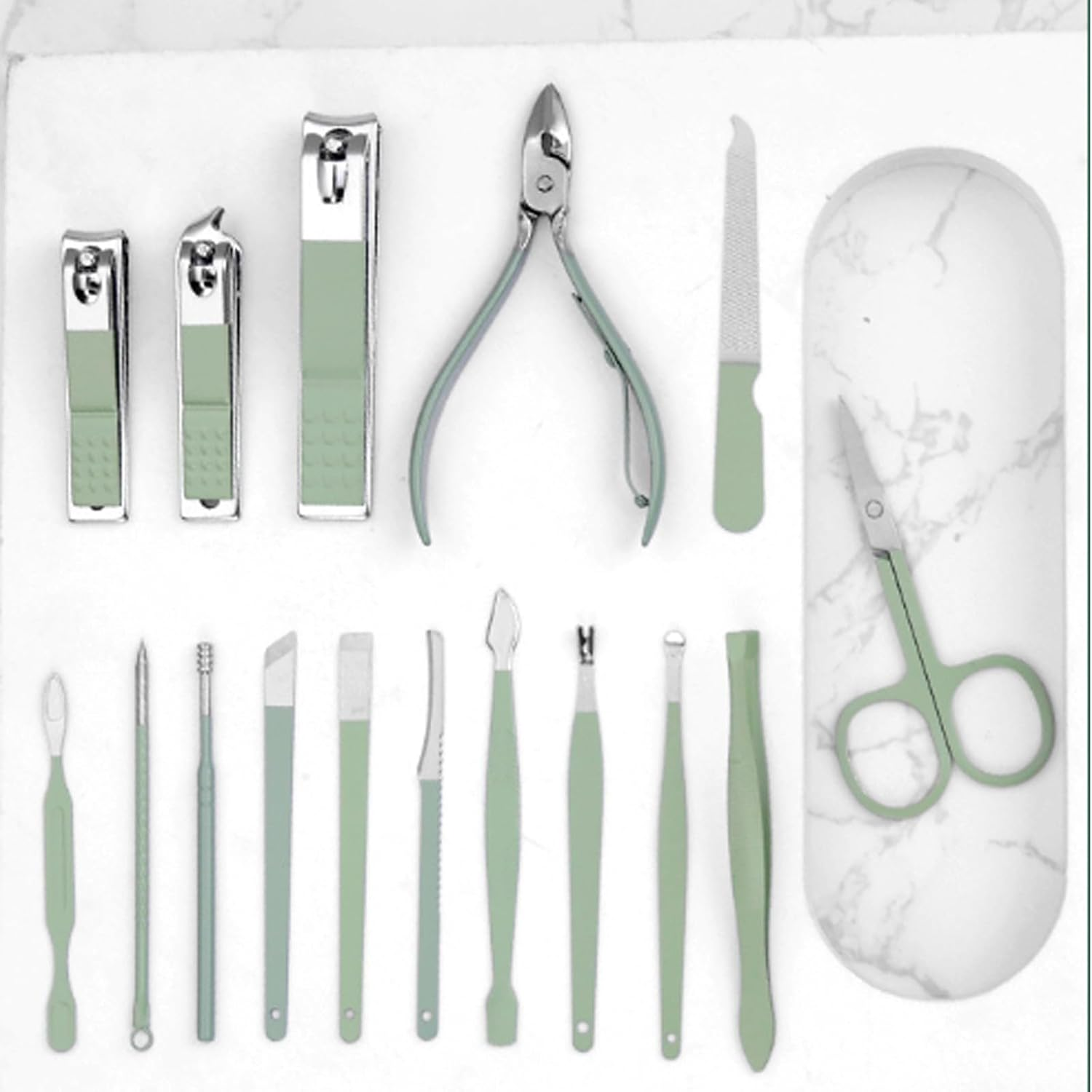 16-Pack Portable Nail Kit with Folding Case, Complete Manicure Set & Nail Clipper Set for Home and Travel