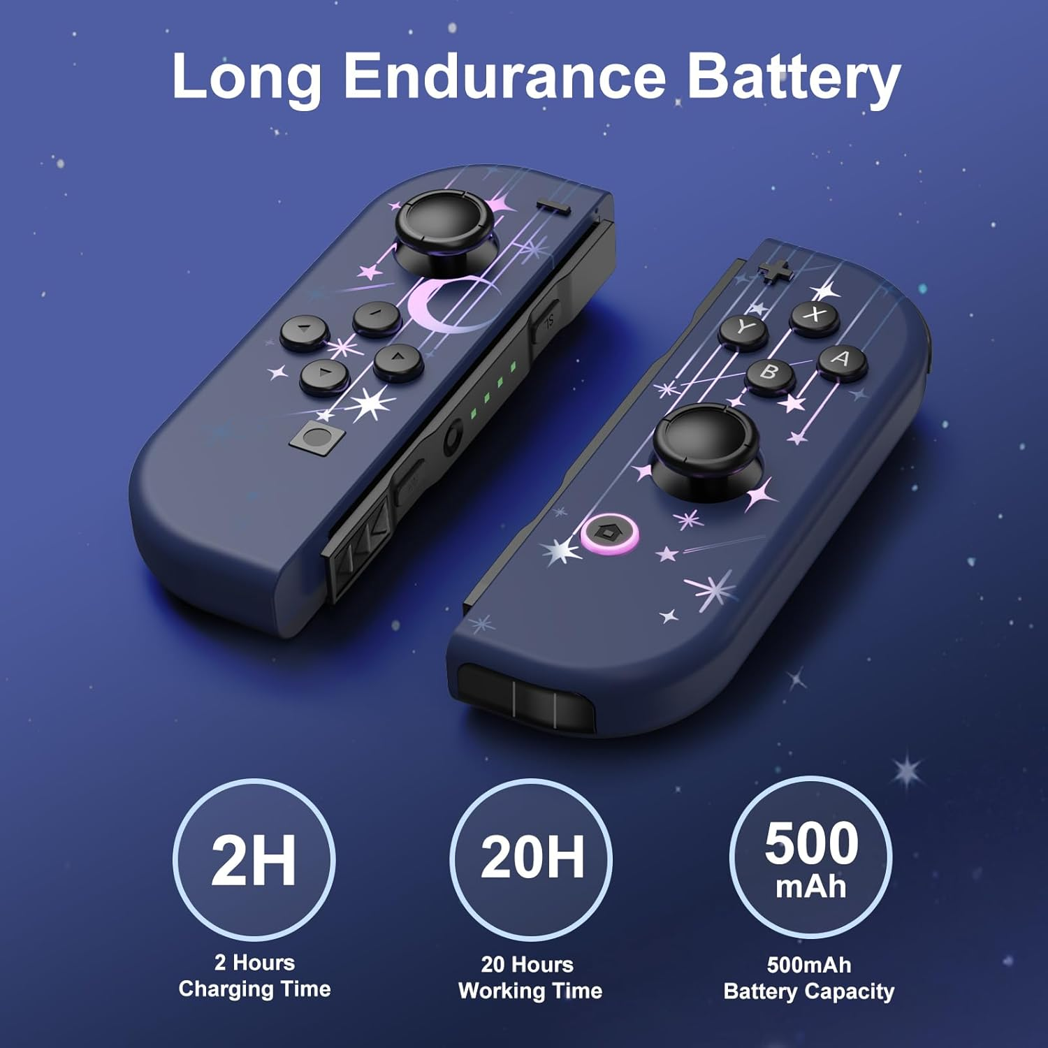 Lungdongquest Wireless Controller Compatible with Switch Oled/Lite, Joypad Replacement for NS Console, Switch Controller with 7 Colors RGB Light Effect image number 1