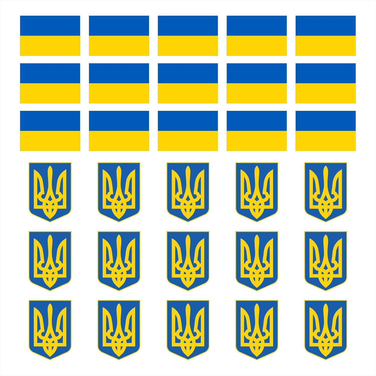 Womaha 30 Temporary Ukraine Flag Tattoos Fans Face Tattoo Stickers for Adults Kids Group Activity Props image number 4