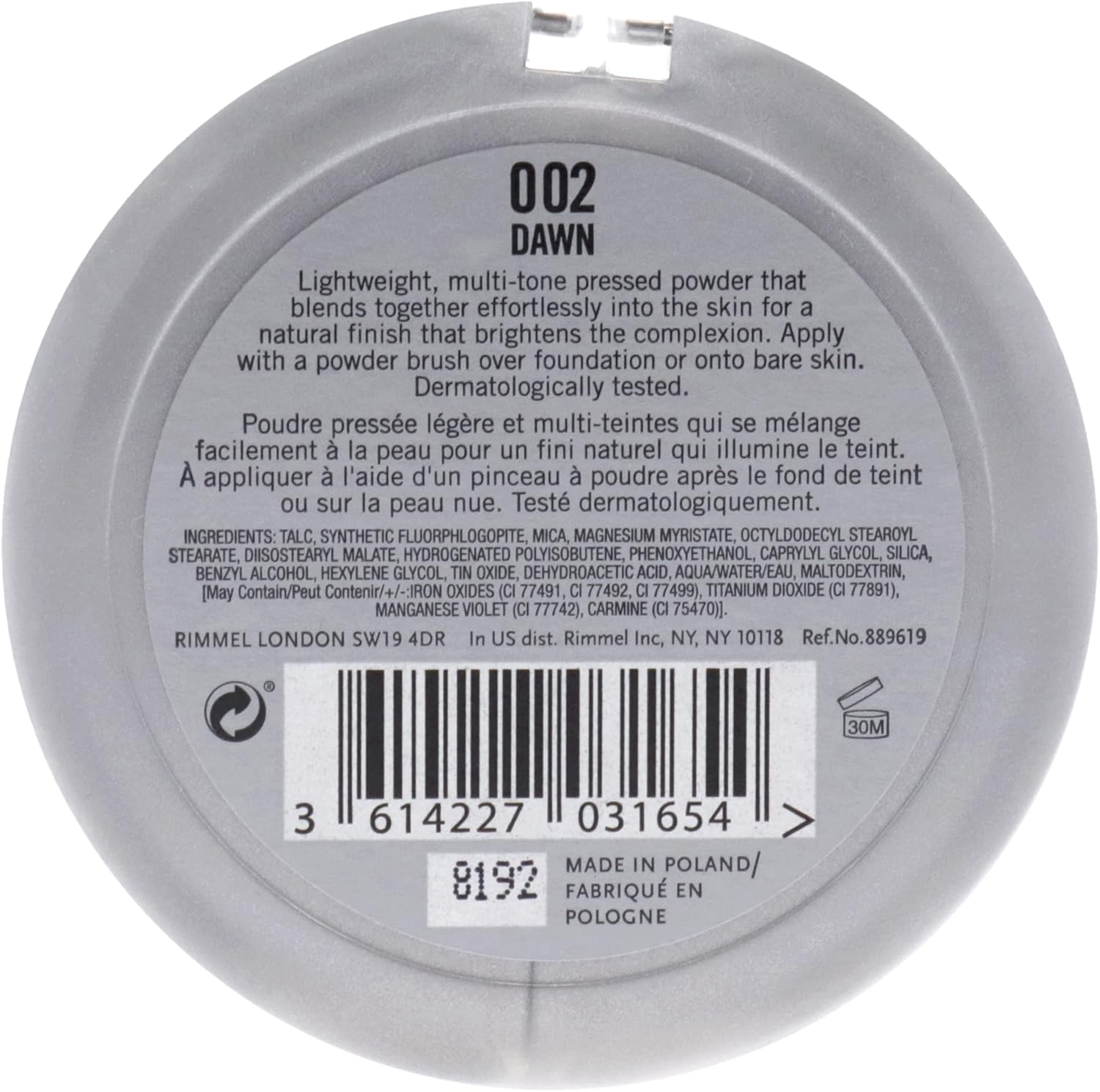 Rimmel London Lasting Finish Breathable Finishing Powder - 002 Dawn for Women 0.31 Oz Powder image number 2