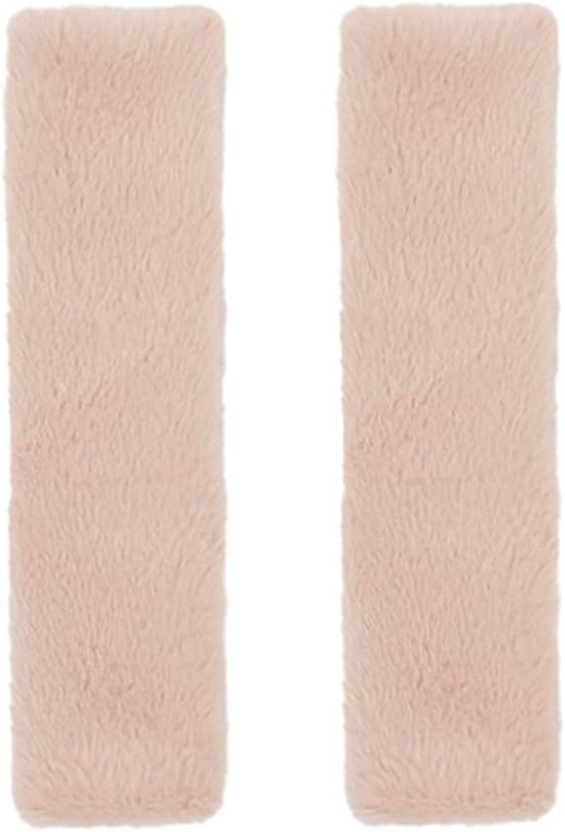 AIMALL 2 PCS Soft Faux Polyester Car Seat Belt Shoulder Pads, Winter Harness Protector Cover, 9.45 X 2.76 Inches, Available in Pink, Black, White, Milk Tea, Grey