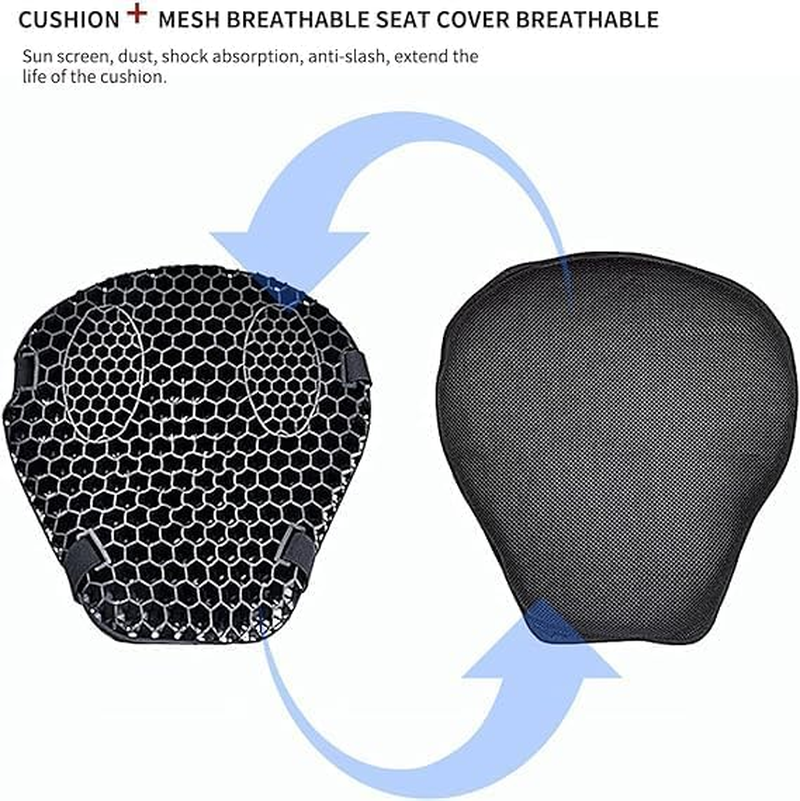 Motorcycle Seat Cover Comfort Gel Seat Cushion Universal Pressure Relief Pad image number 5