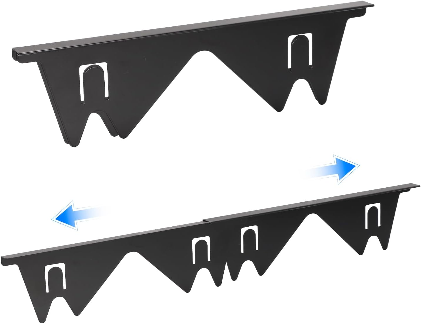 2PCS Stainless Steel Stove Gap Covers, Adjustable Oven Side Gap Filler Heat Resistant Easy Clean Stove Gap Filler for Kitchen Oven Counter Side Gap, Adjustable Length 13.8" to 27.6" (Black)