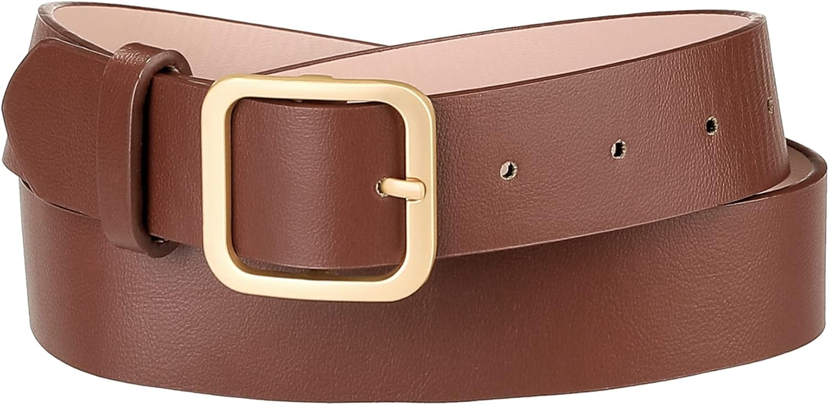 Allegra K Women Pin Buckle Belt Soft Wide Waist Belt Casual Dresses Jeans Pants