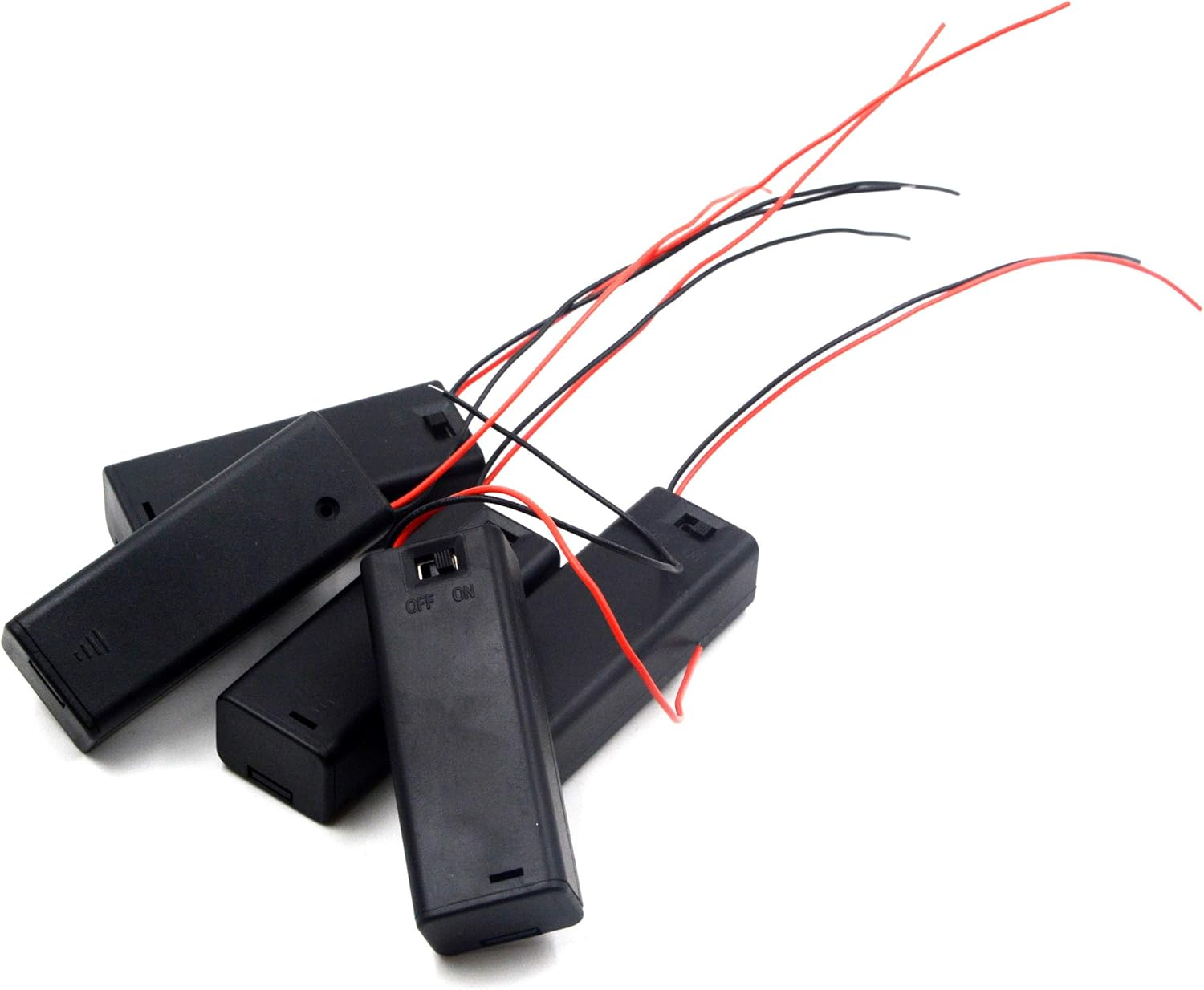 LAMPVPATH (Pack of 5) Single AA Battery Holder with Switch and Cover, 1 AA Battery Holder with Cover and Switch, AA Battery Holder with Leads Wires image number 6