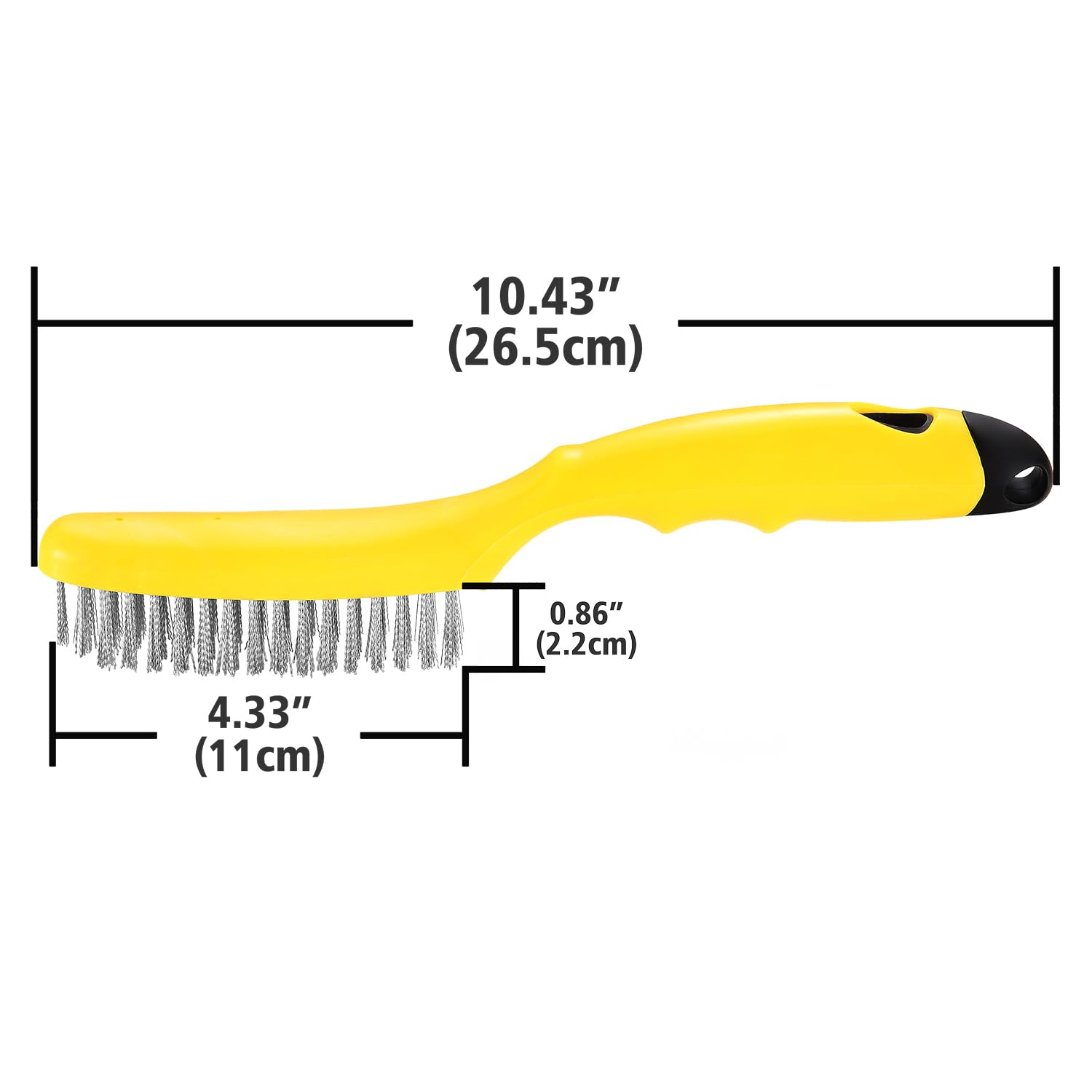 Stainless Steel Wire Brush 2 Pcs, 79 Bundles of Bristles, 10.5" Plastic Contoured Handle, Heavy Duty Scratch for Cleaning Rust Dirt before Welding, Dust and Paint Scrubbing (LWH-2SP)