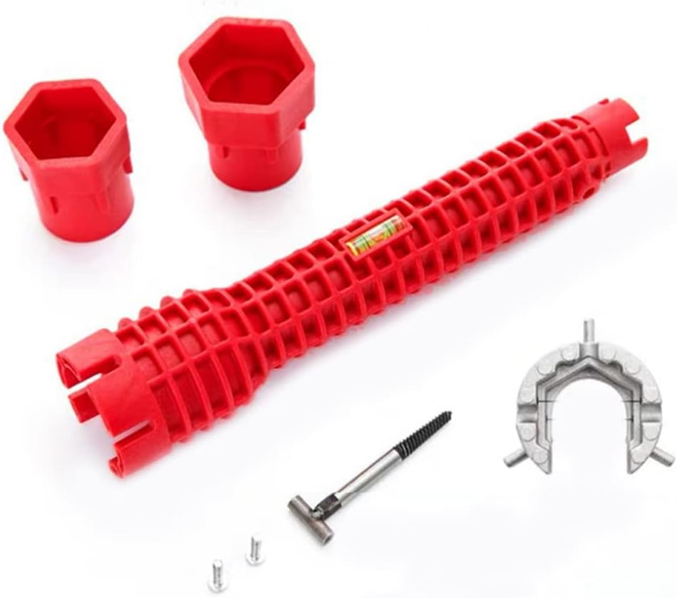 (8-In-1) Professional Plumbing Tool, Faucet and Sink Installer, Multi-Size 20-27/34-40Mm for Toilet Bowl/Sink/Bathroom/Kitchen Plumbing Repair Installation and More (Red) image number 1