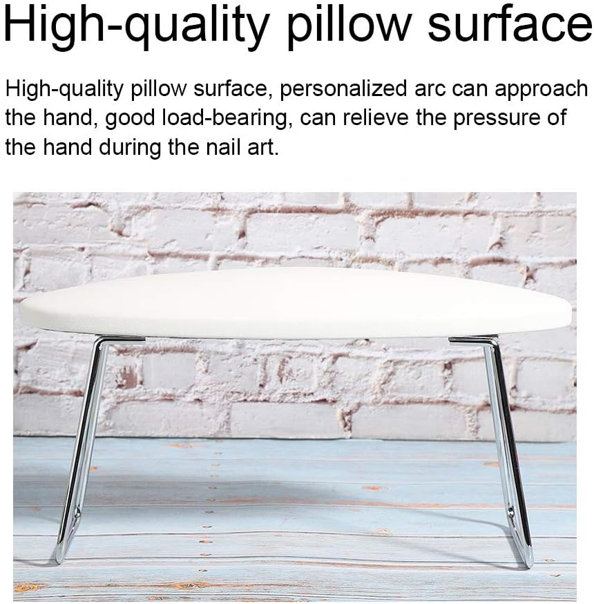 Nail Hand Rest, Professional PU Leather Hand Rest Cushion for Manicure Nail Hand Cushion Arm Rest Cushion Salon Nail Art Tools (White) image number 3