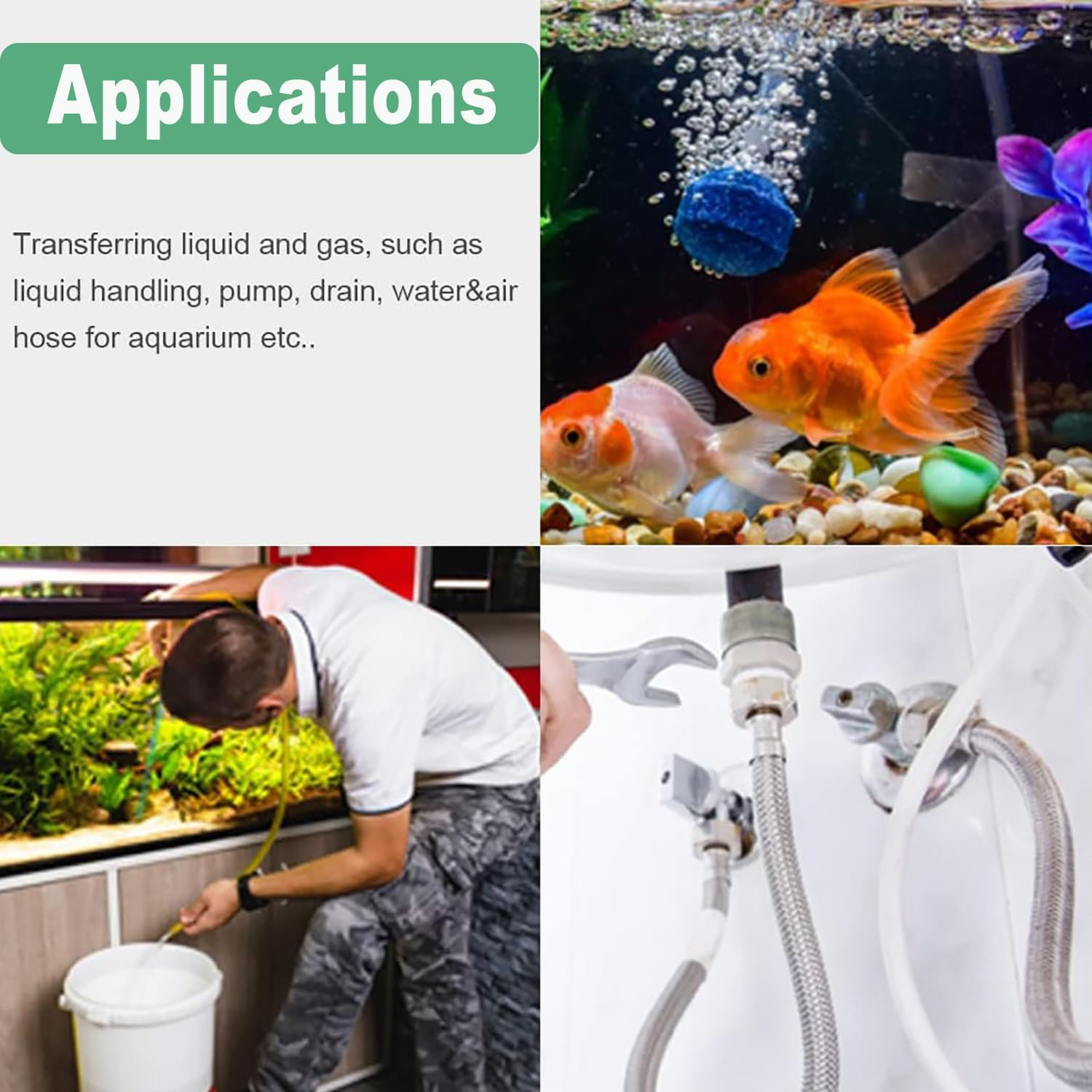 BEANPRECOY Clear PVC Tubing 6Mm ID X 8Mm OD X 1M Clear PVC Hose Flexible Tubing for Aquariums/Garden Pumps/Air Compressors, Weatherproof Water & Air Transfer Pipe image number 2