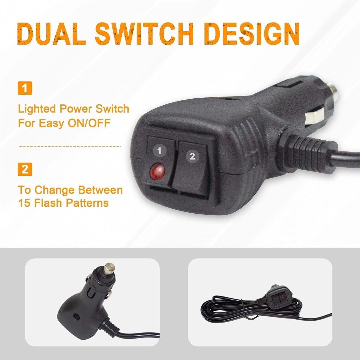 26.5" 54 LED Strobe Light Bar Double Side Flashing High Intensity Automotive Warning Emergency Flashing Snow Plows Light Bar Strobe Light Traffic Advisor with Magnetic Base image number 4