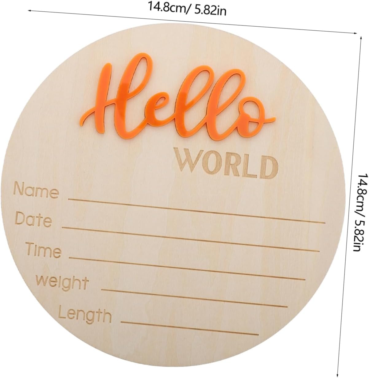 HANABASS Wooden Birth Sign Card Newborn Announcement Prop Wooden Circles Discs for Boy Girl Arrival Photo Props image number 5