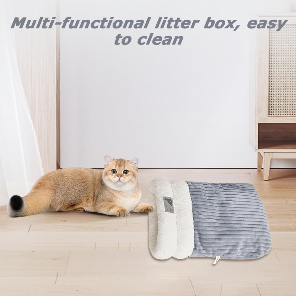 Cat Sleeping Bag Bed, Washable Dog Snuggery, Breathable Semi-Enclosed Cat & Dog Bed, Comfortable Pet Snuggle Sack, Warm Cat Sleeping Beds for Indoor Cats