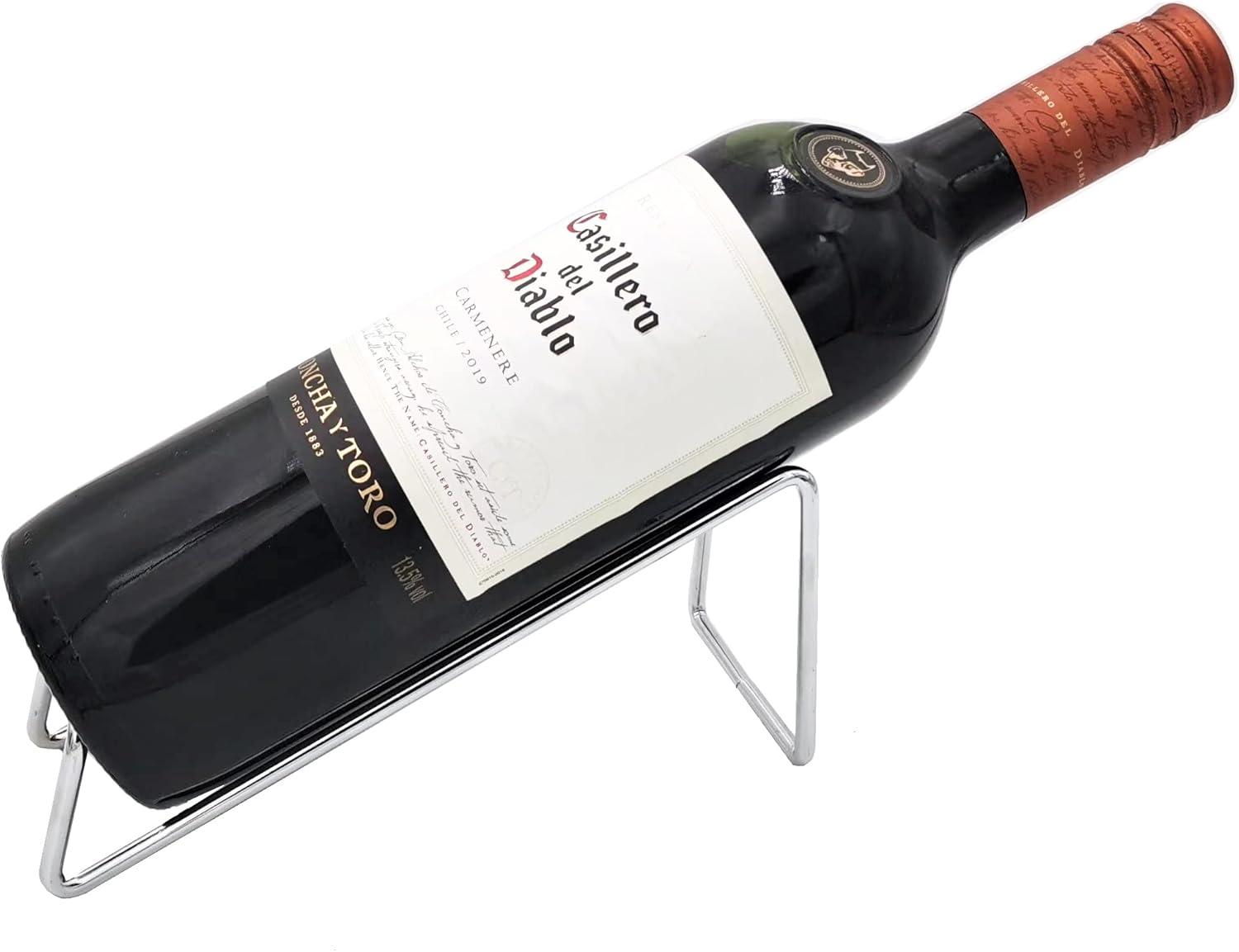 FRONTIER Simple Chrome Steel Wine Bottle Holder