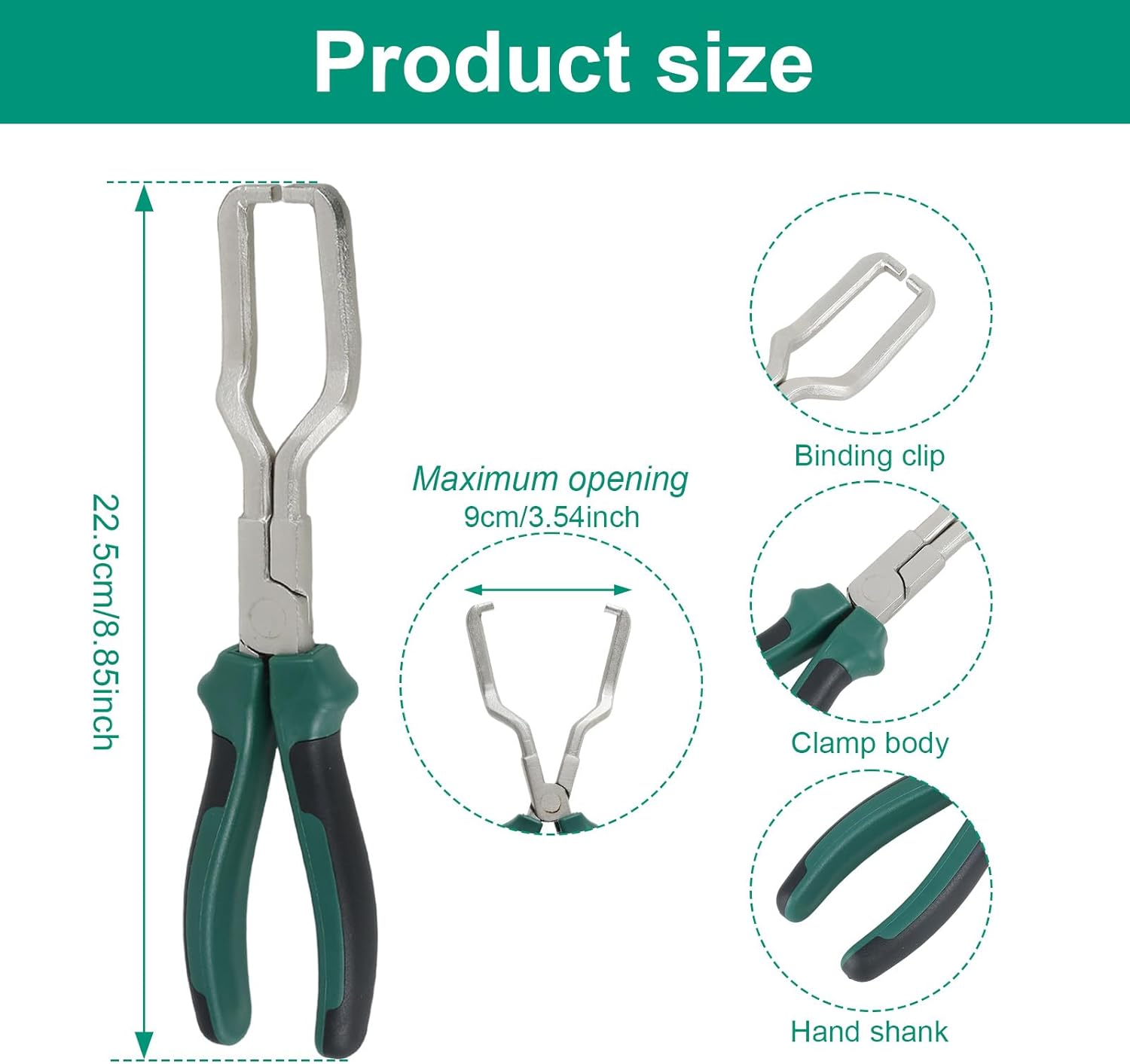 2Pcs Electrical Disconnect Pliers, 7 Inch 9 Inch Automotive Hose Disconnect Tools, Long Spark Plug Removal Pliers, Universal Pipe Clip Repair Tool for Car Maintenance image number 6