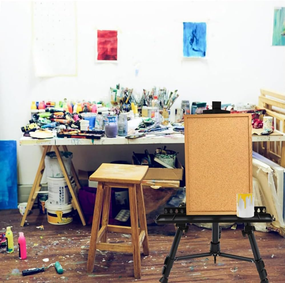 Art Painting Easel Stand for Displaying, with Hand Crank Adjustable To157Cm Drawing Board Holder, Compass, Level and Storage Bag, Bottom with Hook, for Indoor Outdoor Perfect for Adults & Kids,Black image number 5