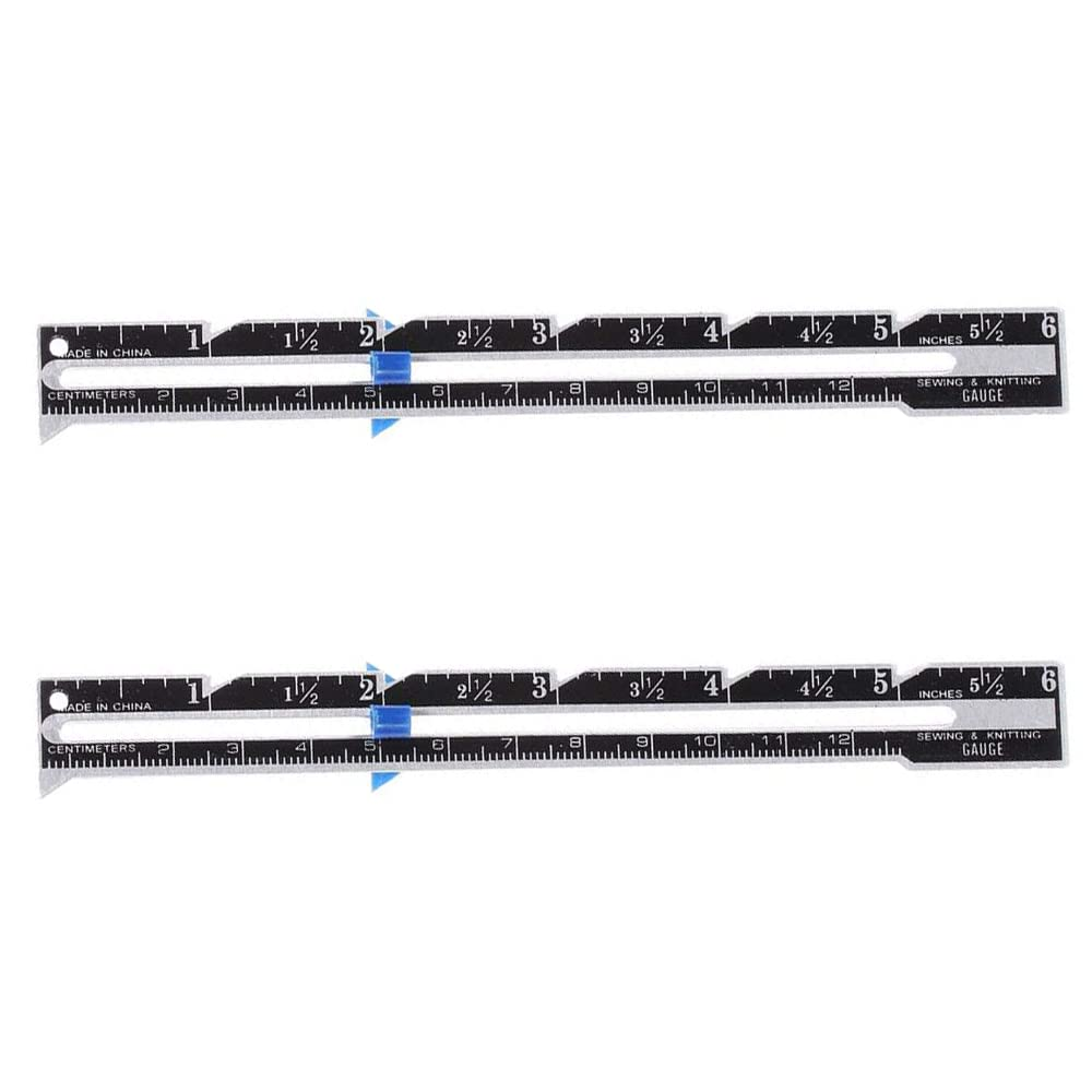 Sagasave 2Pcs Sewing Gauges, Adjustable Sliding Gauge Measuring Tool Fabric Quilting Ruler for Knitting, Crafting and DIY