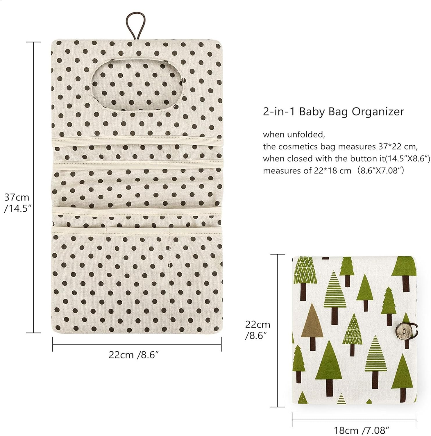 Foldable Diaper Bag, Portable Diaper Pouch, Large Capacity Diaper Tote Washable Diaper Bag Multipurpose Diaper Pouch for Baby Boy or Girl, 8.66X7.09X0.79 Inches, Multicolor image number 6