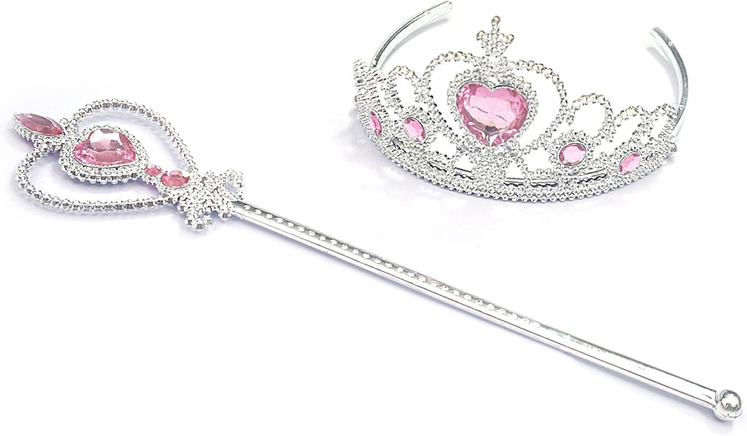 Kuzhi Frozen Elsa Crown Tiara and Wand Set &uml;C Silver Heart Jewel &iexcl;&shy; - Blue image number 4