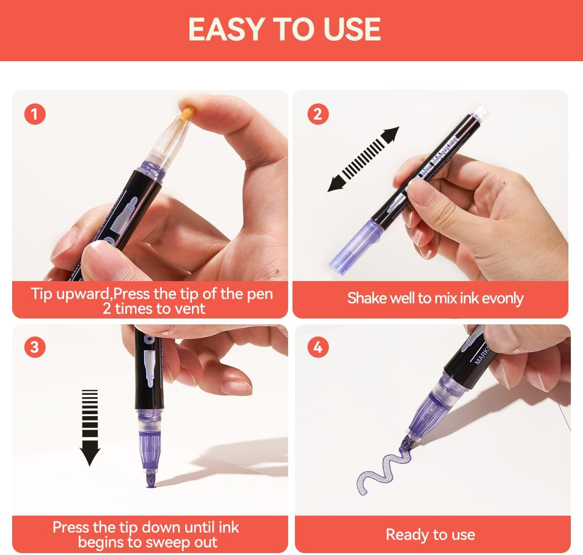 Outline Markers Pens 36 Colors, Shimmer Double Line Outline Markers Glitter Markers Set for Christmas Greeting Card Making,Drawing and Art Supply image number 4