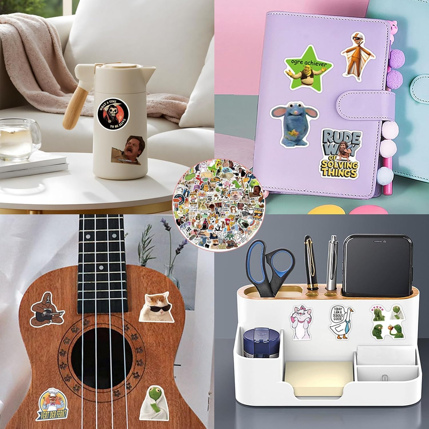 110 PCS Funny Meme Stickers, Waterproof Vinyl Laptop Stickers for Adults Teens, Funny Graffiti Stickers with No Residue Removal for Water Bottle, Phone, Journals & Skateboard image number 3