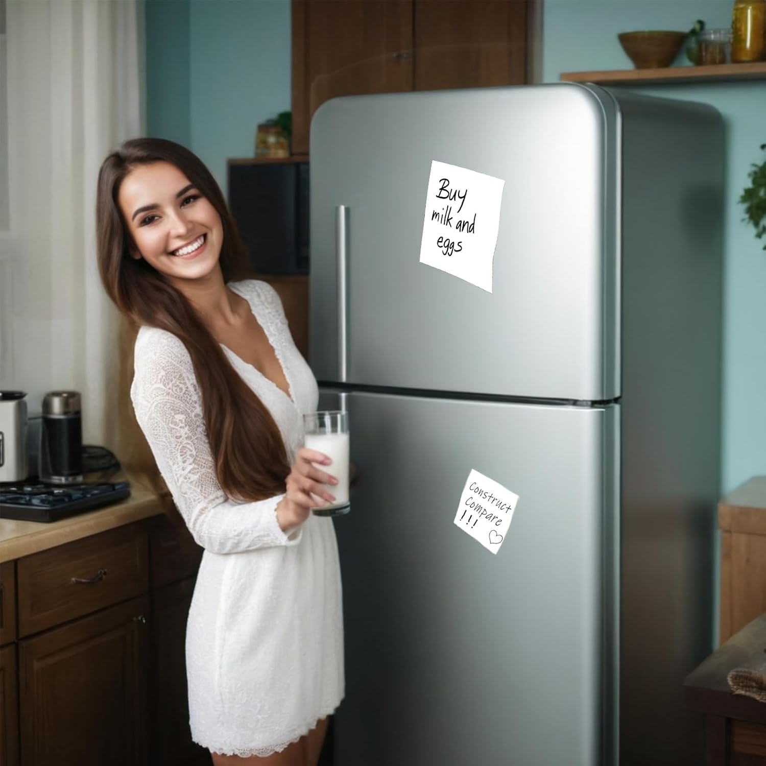 6 Pack White Sticky Notes - 3X3 Inch Self-Adhesive Notepad Set for Office, School and Home Use - Easy Stick Reminder Pads for Organization, Studying, and Daily Tasks image number 3