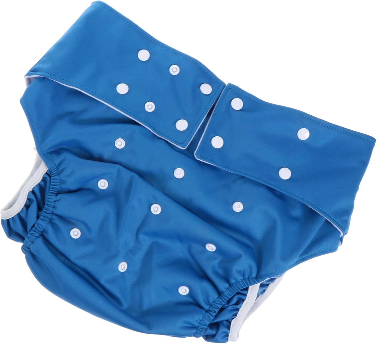 Adjustable Leak-Proof Adult Cloth Diaper Pants with Double Row Buttons, Washable Reusable Sanitary Underwear for Seniors, Comfortable Blue Fabric Incontinence Briefs image number 5