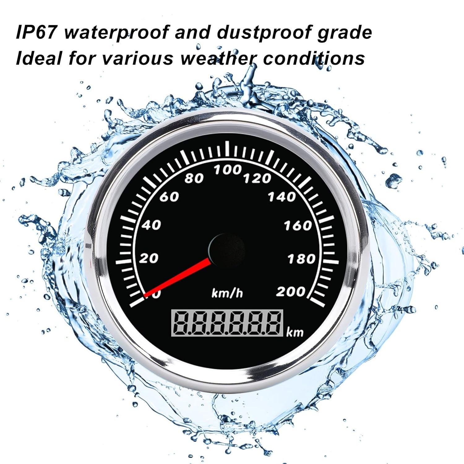 ​85MM GPS Speedometer Gauge, 9-32V Waterproof & Antifog Digital GPS Speedometer Odometer with 7 Color LED Backlight Universal Marine Speedometer for Car Truck Yacht Motorcycle image number 1