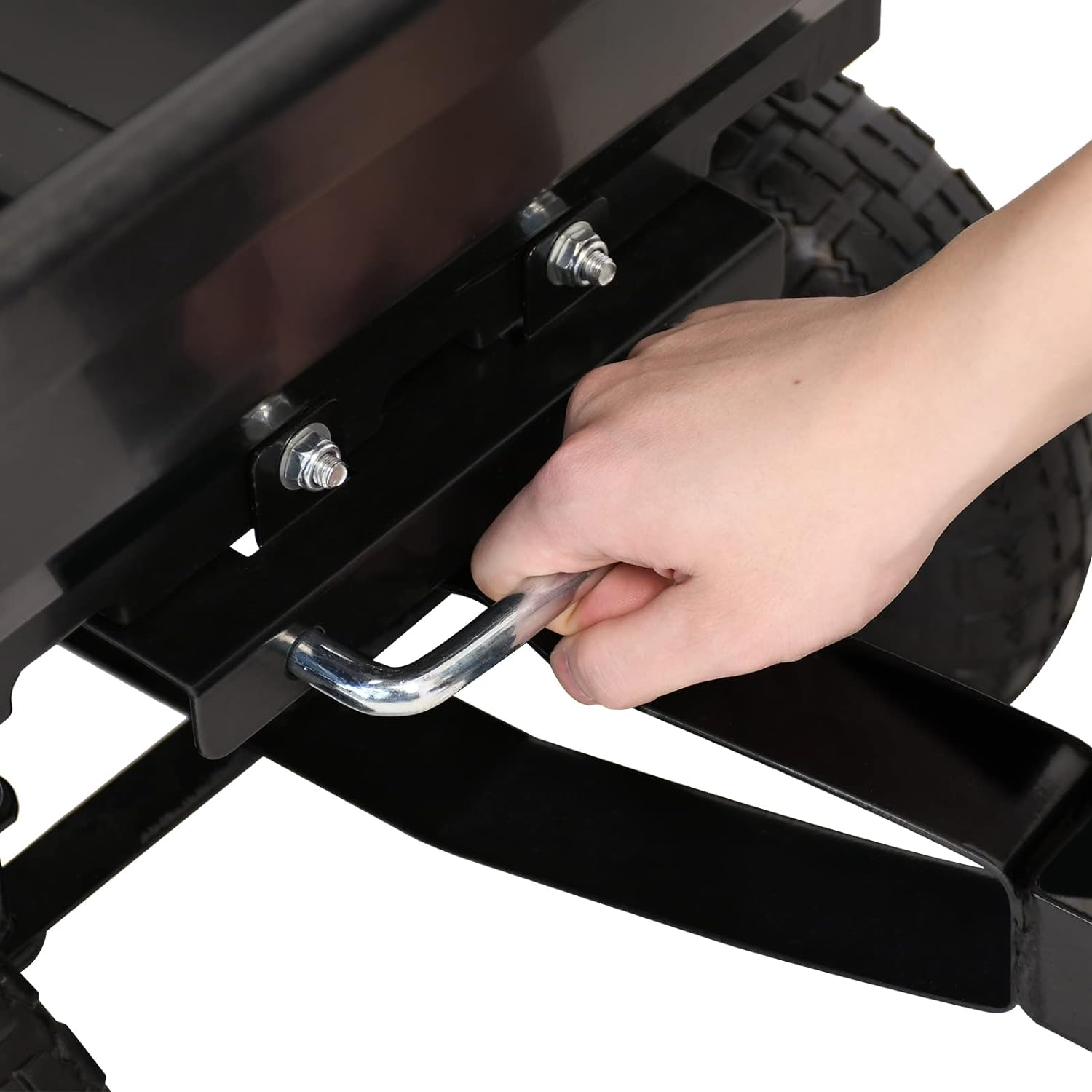 Oppsbuy 250KG Garden Cart Outdoor Dump Cart with Heavy Duty Steel Frame 10 Inch Pneumatic Tyres Black image number 6