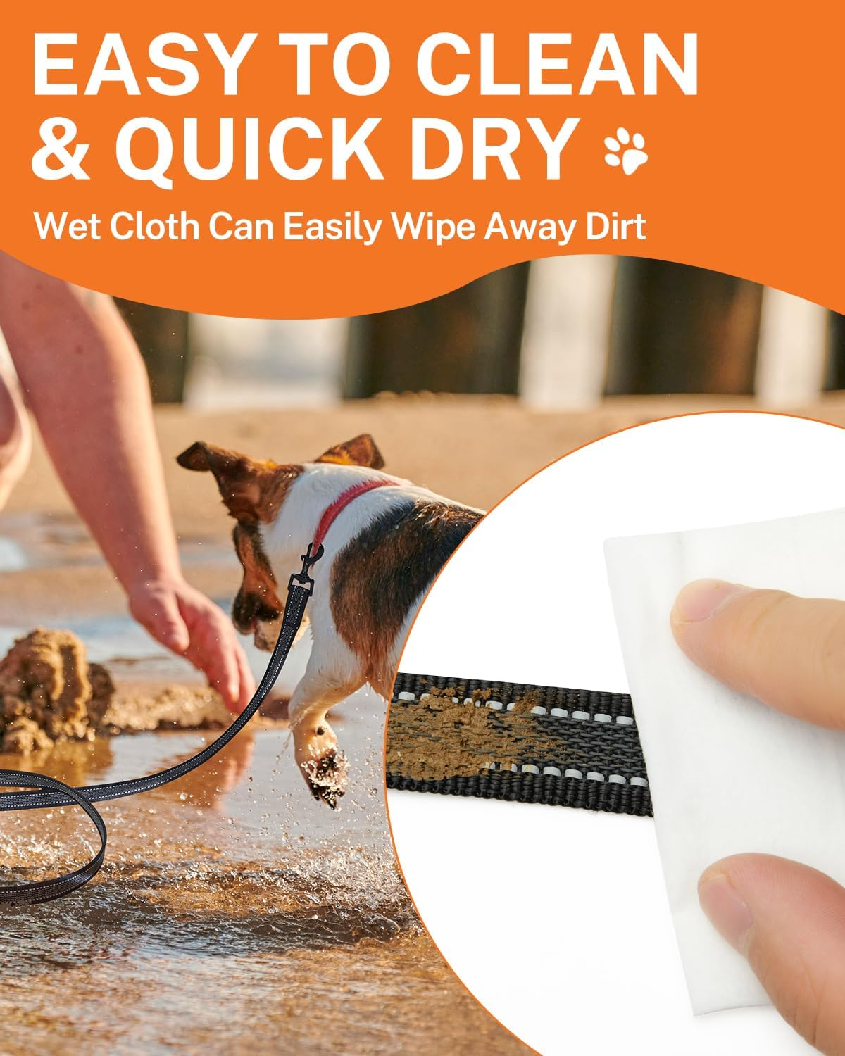 Toozey Recall Lead for Dogs 10 M Rubberised Dog Lead for Small to Large Dogs with Hand Loop and Storage Bag - Black (Width 2.0 Cm) image number 1