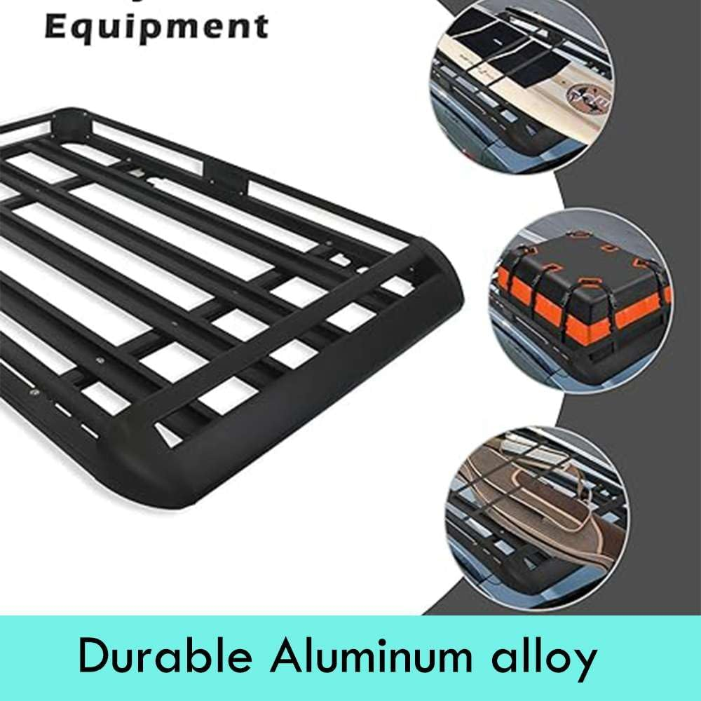 Car Roof Rack Basket Luggage Carrier Vehicle Cargo Rails 140X100Cm Black 150KG image number 1