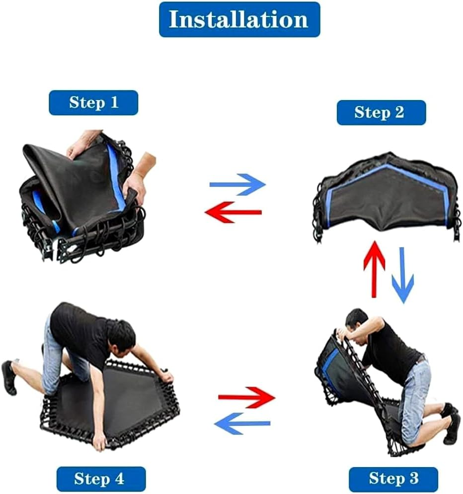 50" Rebounder Mini Trampoline Australia, Fitness Trampolines, 330 LBS Foldable T Shape Adjustable Foam Handle, Stable & Quiet, Mini Exercise Rebounder for Kids Adults Indoor Outdoor Jumping Cardio image number 6