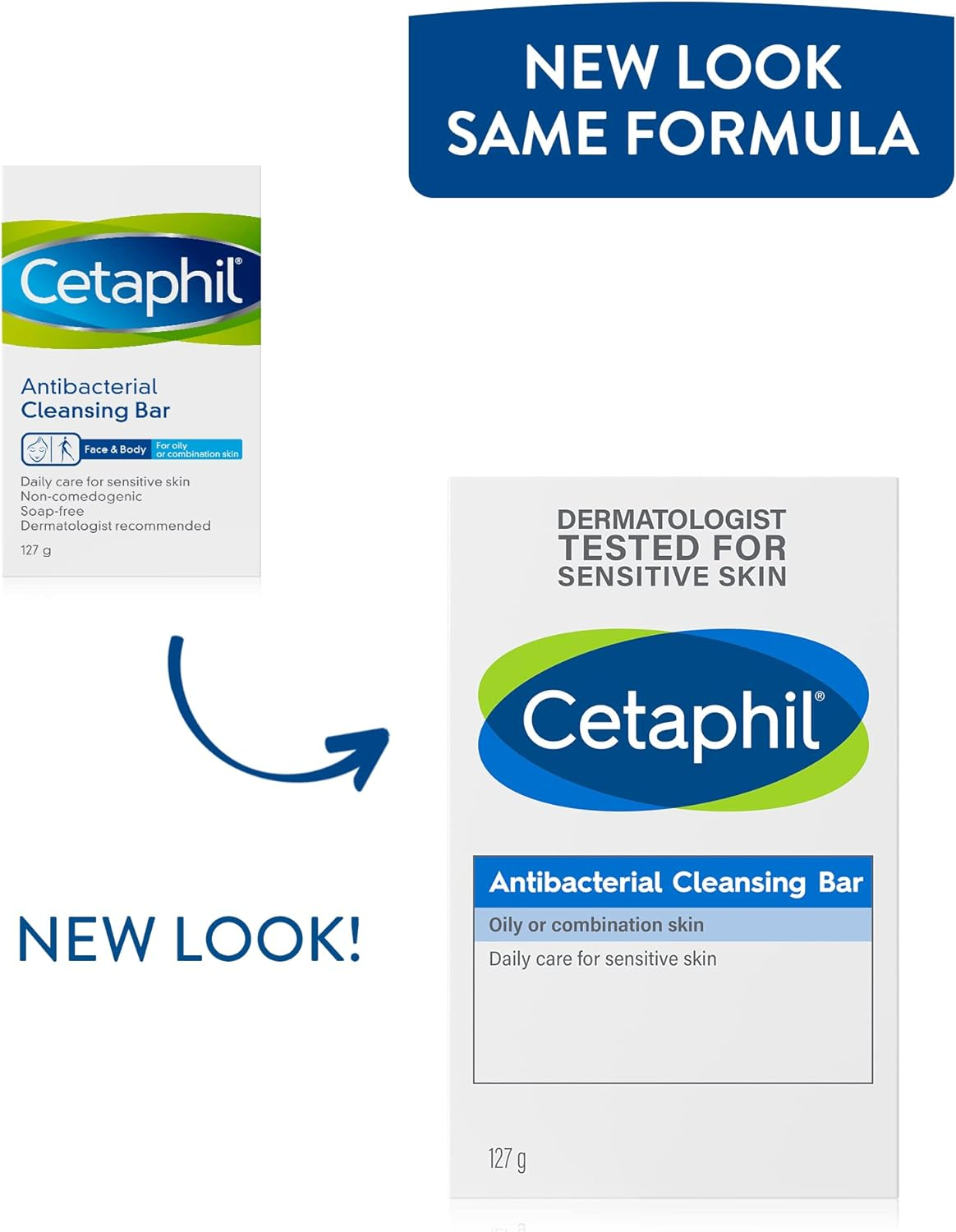 Cetaphil Antibacterial Cleansing Bar 127G, Dermatologist Tested, for Face & Body, Soap Free, Non-Comodogenic, Hypoallergenic, for Oily or Combination Skin, Suitable for Sensitive Skin image number 4