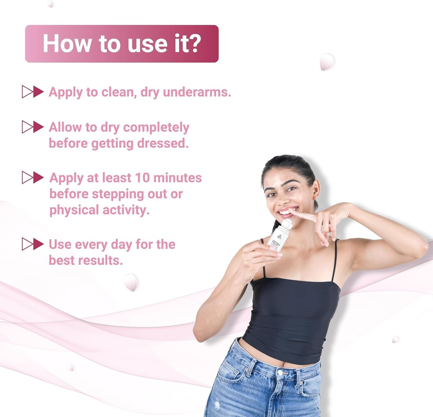 Sotrue Fresh + Underarm Roll-On with 5% AHA & Vitamin C, Controls Body Odour & Pigmentation, for Radiant Underarms, Helps Reduction in Pigmentation & Hydrates Dry Skin, 40Ml image number 3