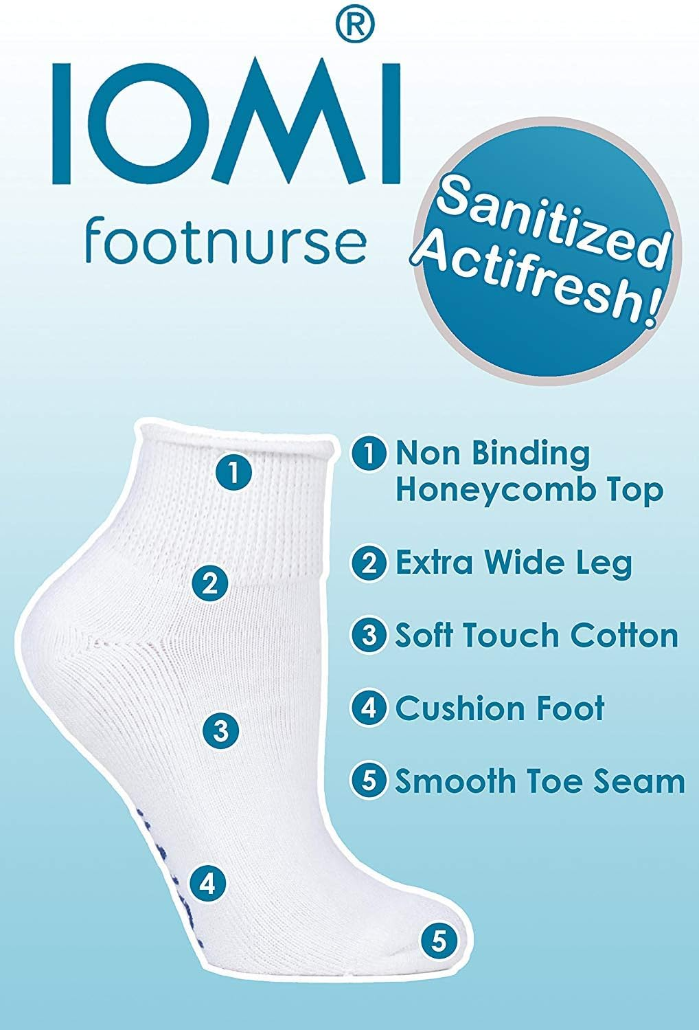 IOMI Footnurse | 3-Pack Extra Wide Non-Elastic Low-Cut Diabetic Ankle Socks | Gentle Grip Top, Soft & Breathable | Black | Unisex image number 1