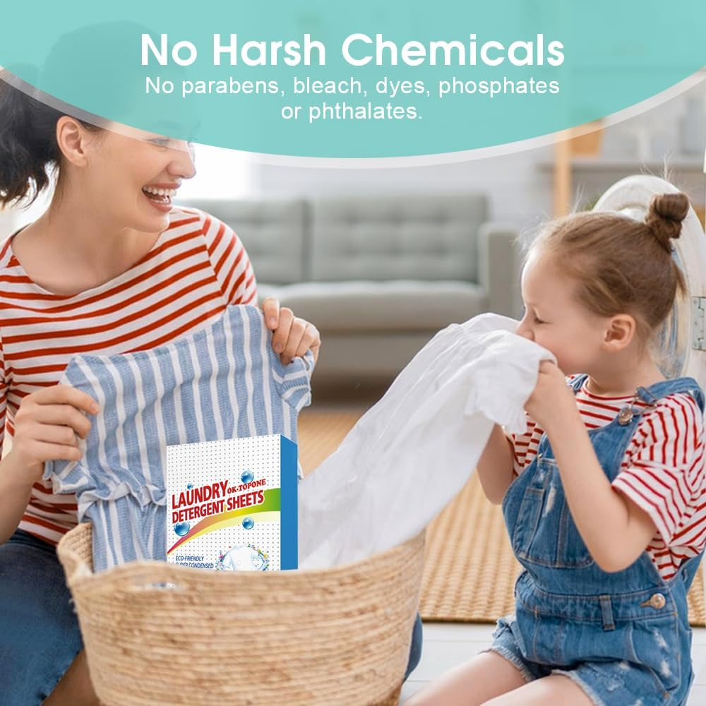 Chamgeco Laundry Detergent Sheets (90-Count) - Plastic-Free, Eco-Friendly Laundry Strips for Travel & Home, Liquidless Washing Sheets, Hypoallergenic & Compact Detergent for All Machines image number 3
