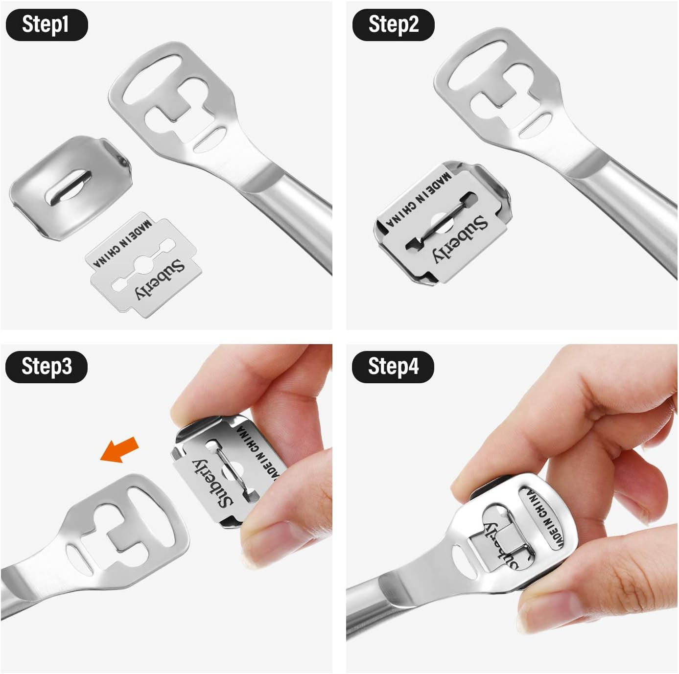 Mudder 120 Pieces Callus Shaver Replacement Blades Corn Plane Stainless Steel Blades Foot Care Tool for Removing Callus image number 6