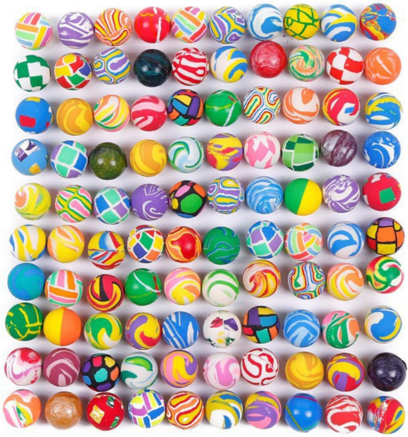 20 Mini Bouncy Balls,Colorful Bouncy Balls Bulk Mixed Pattern High Bouncing Balls, Small Rubber Bouncing Balls, for Party Favors and Vending Machines, Gift Bag Filling image number 2