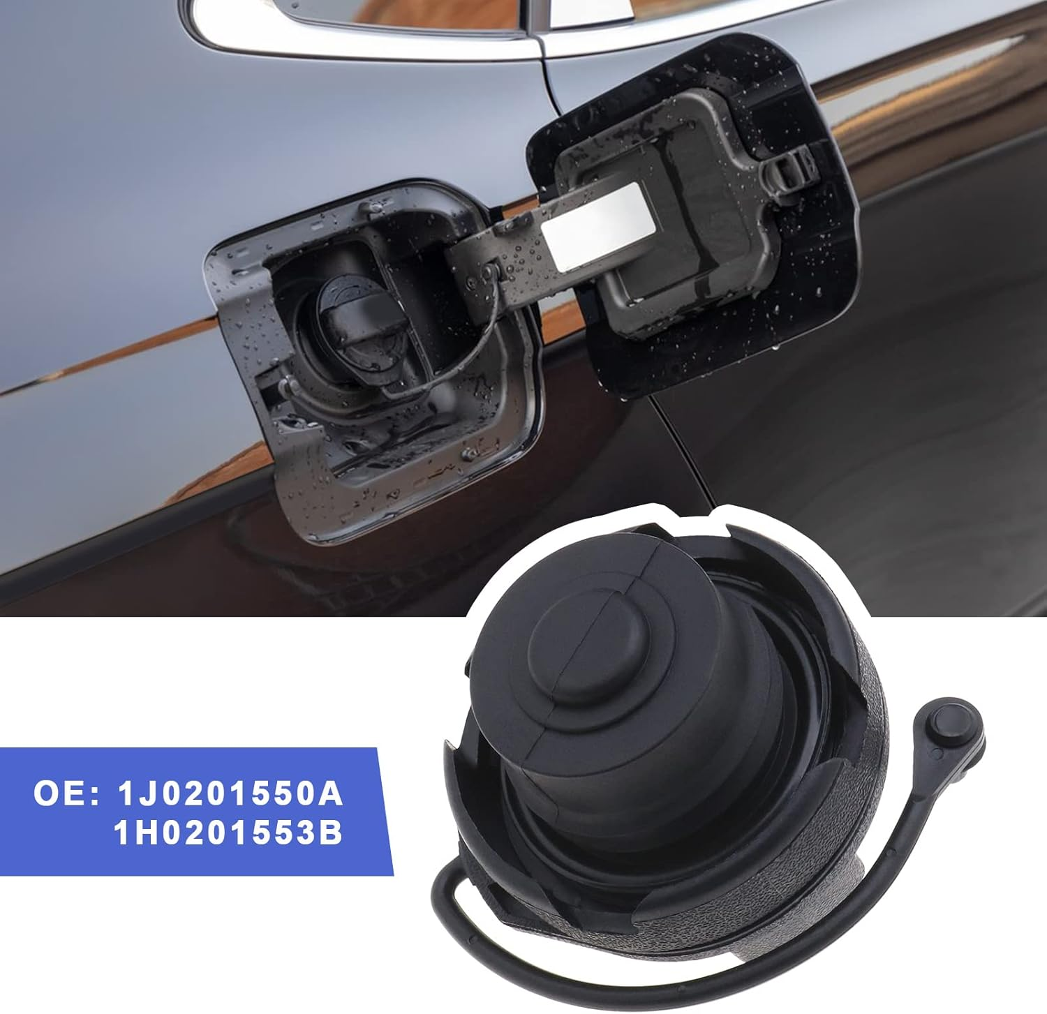 SING F LTD Car Fuel Tank Cover Filler Cap Tank Lid 1J0201550A 1H0201553B Compatible with Golf Compatible with Jetta Compatible with Passat Polo image number 6