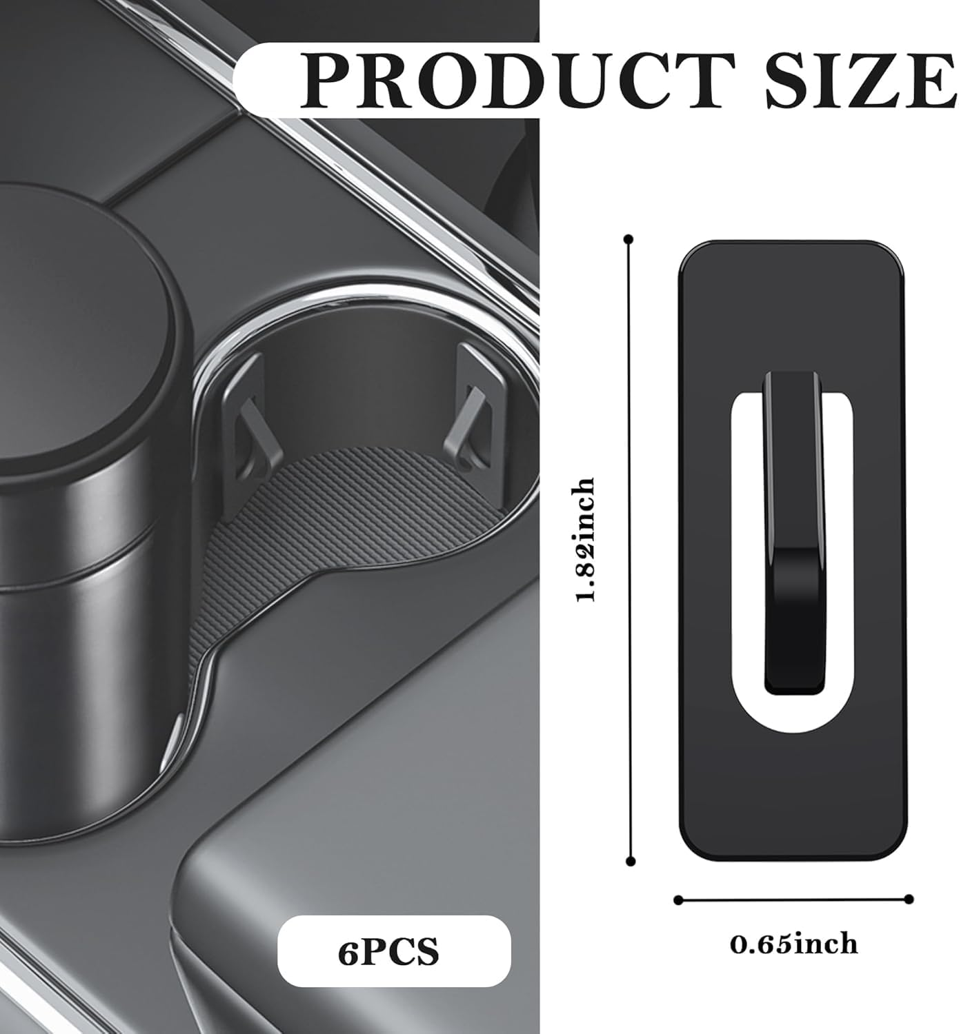 Car Cupholder Insert Slot Limiter, 6Pc Cup Holder Position Limiter, Stabilizer Insert for Car image number 2