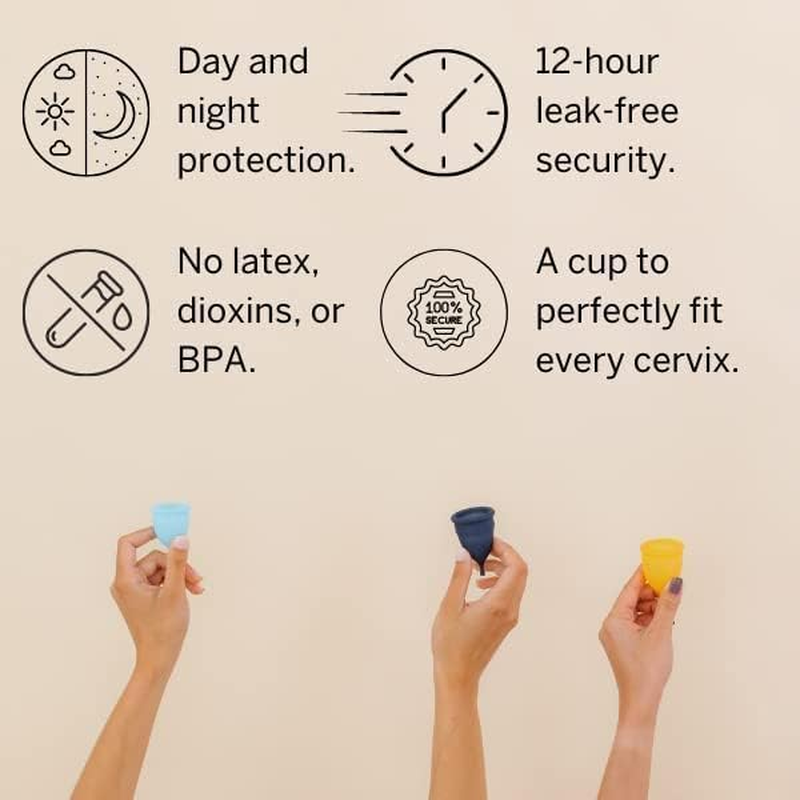 Pixie Menstrual Cup - Includes Ebook Guide, Cleaning Wipes, Lube, & Storage Bag - Number 1 for Most Active Reusable Period Cup - Tampon and Pad Alternative - Buy One We Give One (Slim Large) image number 4
