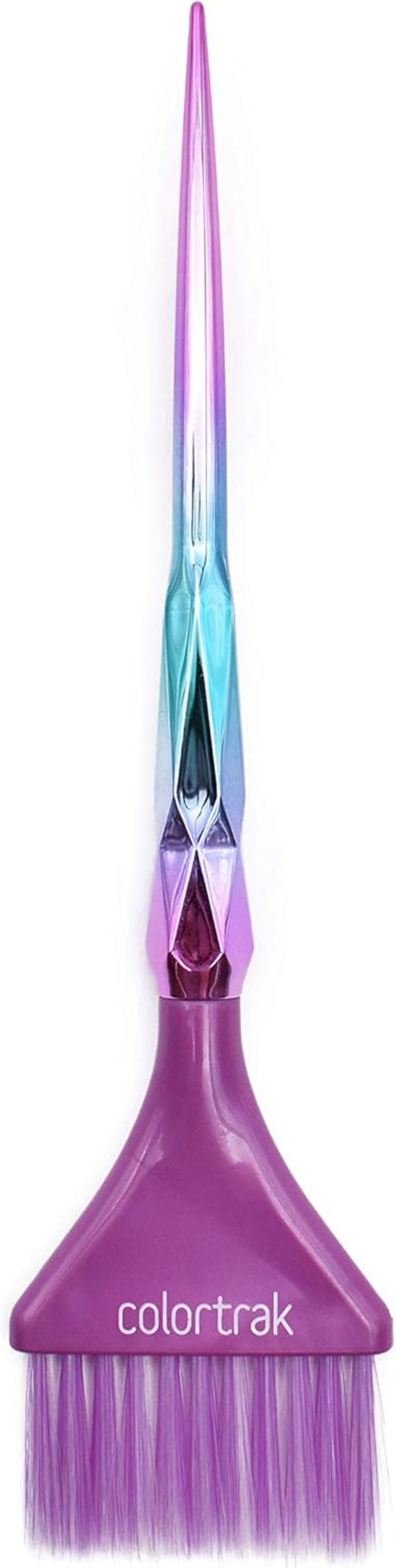 Colortrak the Aurora Collection Wide Color Brushes, Gem-Cut Handle, Tapered End, Stain-Free Metallic Finish, Matches Other the Aurora Collection Products, 2 Pack - 1Xfirm Bristle, 1Xfeather Bristle image number 1