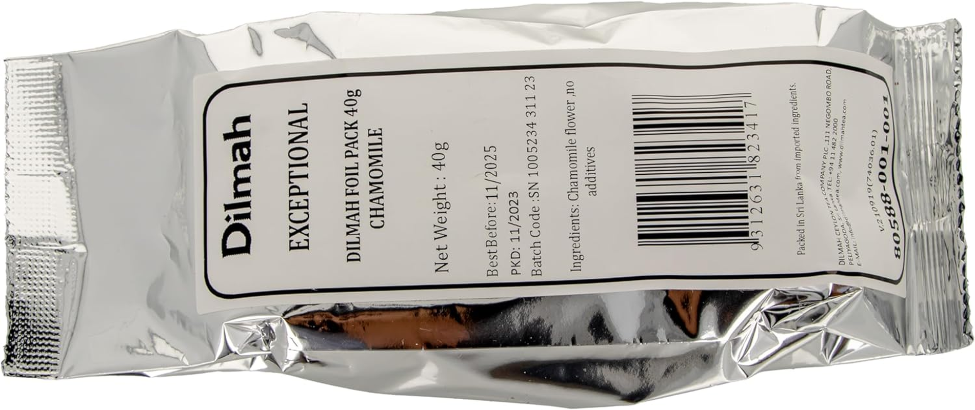 Dilmah Exceptional Chamomile Loose Leaf Refill, 40 Grams